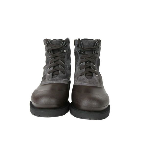 Salvatore Ferragamo Men's Forest Dark Silver Rubber Suede Ankle Boots 656783 (11 - Picture 2 of 7